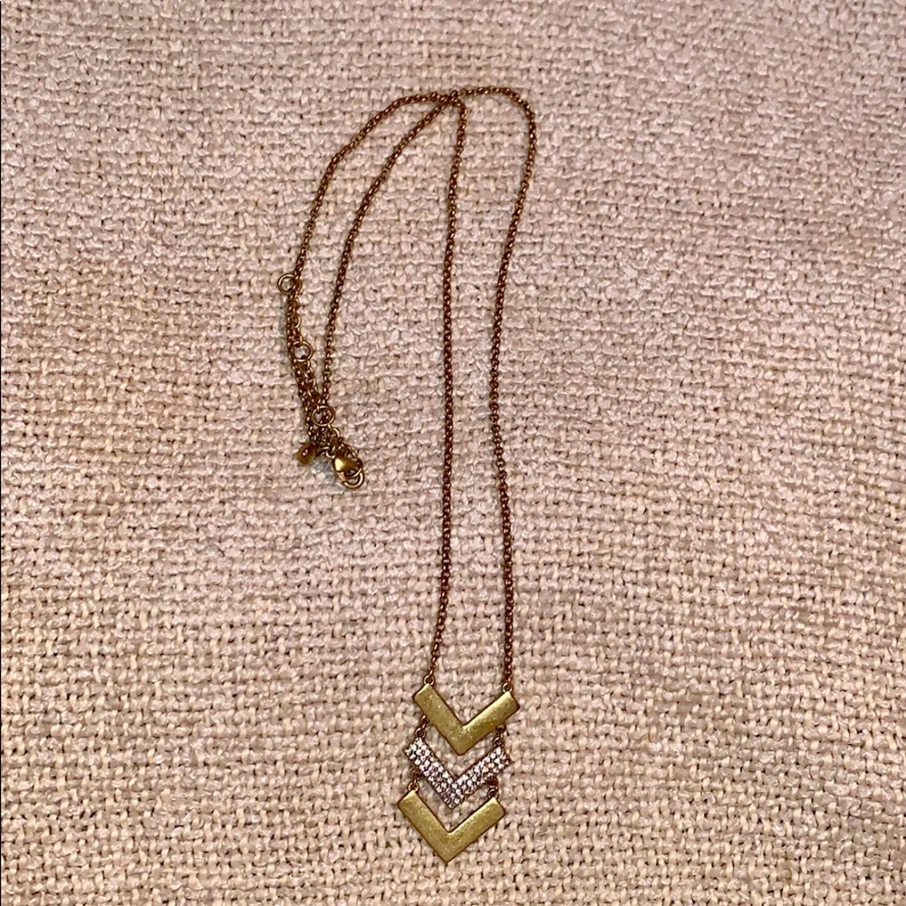 J. Crew Long Arrow Brass Necklace